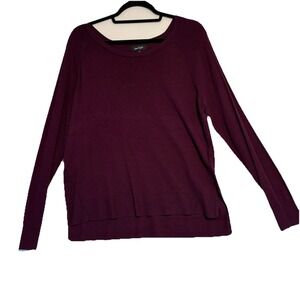 LORD & TAYLOR Womens Large Purple Long Sleeve Thin Sweater Basic Normcore Career